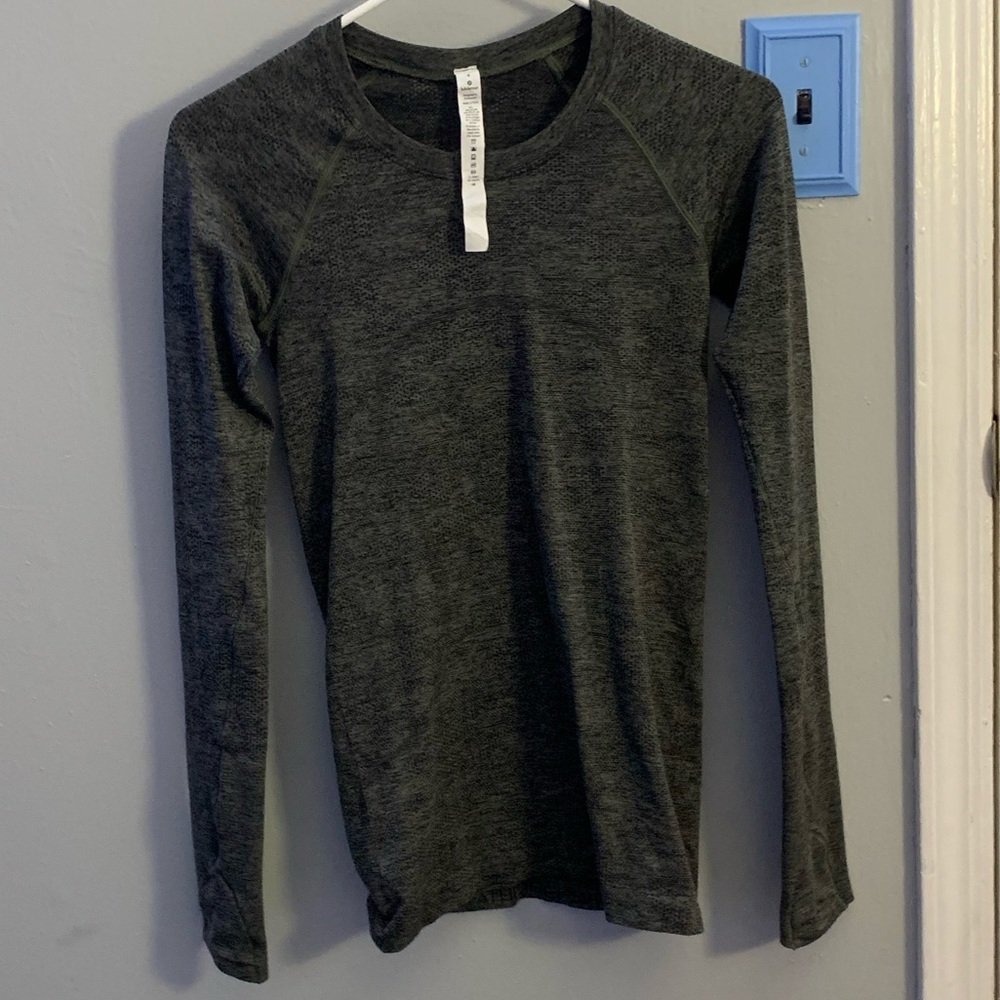 LULULEMON LONG SLEEVE SWIFTLY TECH GREY/ GREEN